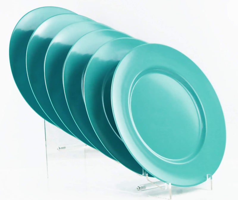 Reston Lloyd Calypso Basics Melamine Salad Plates Set of 6, 8.5 Inch, BPA-Free, Non-Toxic, Break-Resistant, Dishwasher Safe, Plates for Indoor & Outdoor Use, Aqua-Blue by Reston Lloyd - Image 2